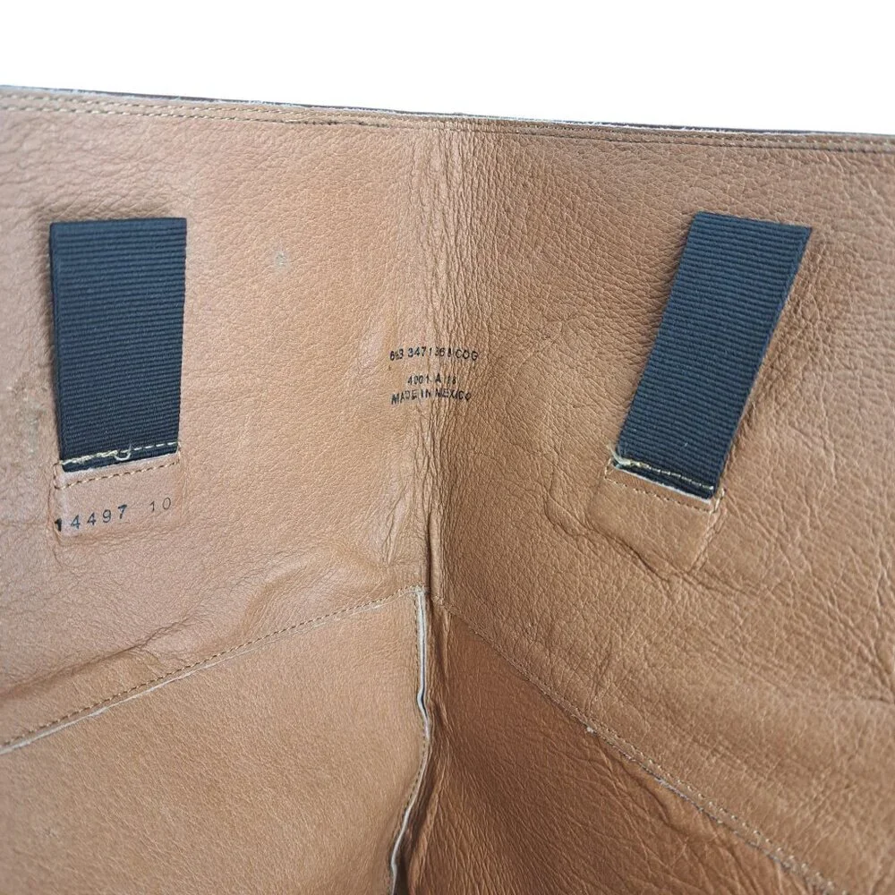 Frye Melissa Knee High Leather Brown Riding Boots Size 6.5 Distressed Snap Zip